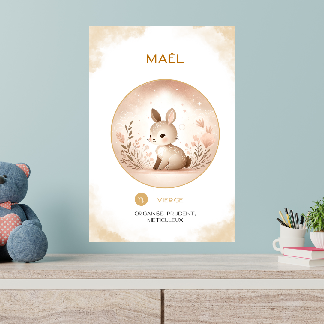 Tableau personnalisé - Bébé/enfant Vierge (23 août-22 septembre)